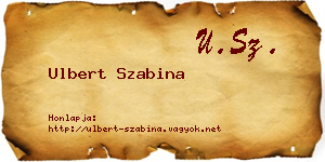 Ulbert Szabina névjegykártya